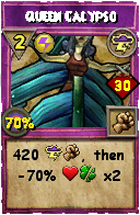 Wizard101 Storm spell card: Queen Calypso, Spell ID 10263