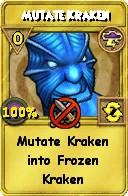 Wizard101 Storm spell card: Mutate Kraken, Spell ID 10269