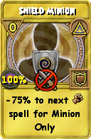 Wizard101 Myth spell card: Shield Minion, Spell ID 10271