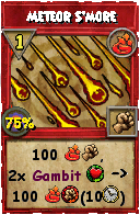 Wizard101 Fire spell card: Meteor S'more, Spell ID 10274