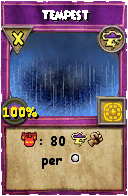 Wizard101 Storm spell card: Tempest, Spell ID 10287