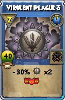 Wizard101 Cantrips spell card: Virulent Plague 3, Spell ID 10289