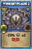 Wizard101 Cantrips spell card: Virulent Plague 2, Spell ID 10290