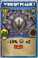Wizard101 Cantrips spell card: Virulent Plague 1, Spell ID 10291