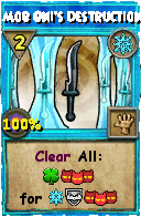 Wizard101 Ice spell card: Mob Oni's Destruction, Spell ID 10302