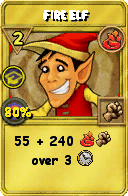 Wizard101 Fire spell card: Fire Elf, Spell ID 10304