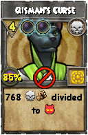 Wizard101 Death spell card: Qismah's Curse, Spell ID 10321