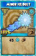 Wizard101 Ice spell card: Minor Ice Bolt, Spell ID 10322