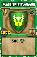 Wizard101 Life spell card: Mass Spirit Armor, Spell ID 10338