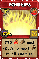 Wizard101 Fire spell card: Power Nova, Spell ID 10352
