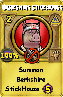 Wizard101 Myth spell card: Berkshire StickHouse, Spell ID 10360