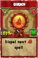Wizard101 Fire spell card: Quench, Spell ID 10361