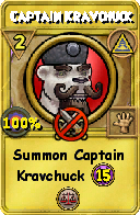 Wizard101 Myth spell card: Captain Kravchuck, Spell ID 10367