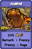 Wizard101 Myth spell card: Mandar, Spell ID 10374