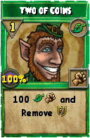 Wizard101 Life spell card: Two of Coins, Spell ID 10401