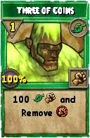 Wizard101 Life spell card: Three of Coins, Spell ID 10403