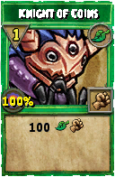 Wizard101 Life spell card: Knight of Coins, Spell ID 10404