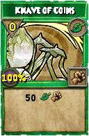 Wizard101 Life spell card: Knave of Coins, Spell ID 10406