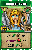 Wizard101 Life spell card: Queen of Coins, Spell ID 10409