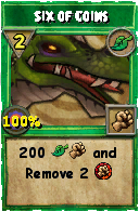 Wizard101 Life spell card: Six of Coins, Spell ID 10414
