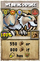 Wizard101 Balance spell card: We Bring Defense, Spell ID 10420