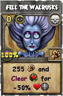 Wizard101 Death spell card: Fell the Walrusks, Spell ID 10425