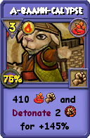 Wizard101 Fire spell card: A-baahh-calypse, Spell ID 10442