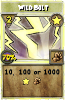 Wizard101 Star spell card: Wild Bolt, Spell ID 10461