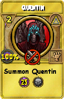 Wizard101 Myth spell card: Quentin, Spell ID 10462