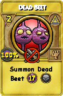 Wizard101 Myth spell card: Dead Beet, Spell ID 10468