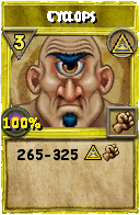 Wizard101 Myth spell card: Cyclops, Spell ID 10472