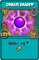 Wizard101 Shadow spell card: Donate Shadow, Spell ID 10475