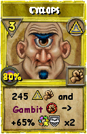 Wizard101 Myth spell card: Cyclops, Spell ID 10483