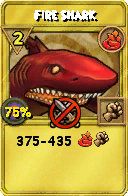 Wizard101 Fire spell card: Fire Shark, Spell ID 10487