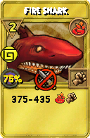 Wizard101 Fire spell card: Fire Shark, Spell ID 10488