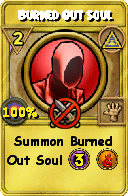 Wizard101 Myth spell card: Burned Out Soul, Spell ID 10514