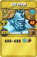 Wizard101 Ice spell card: Colossus, Spell ID 10516