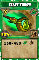 Wizard101 Life spell card: Staff Throw, Spell ID 10544