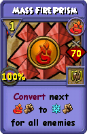 Wizard101 Fire spell card: Mass Fire Prism, Spell ID 10545