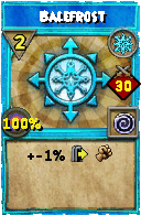 Wizard101 Ice spell card: Balefrost, Spell ID 10551