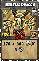 Wizard101 Death spell card: Skeletal Dragon, Spell ID 10552