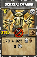 Wizard101 Death spell card: Skeletal Dragon, Spell ID 10554