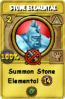 Wizard101 Myth spell card: Stone Elemental, Spell ID 10563