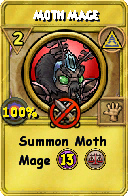 Wizard101 Myth spell card: Moth Mage, Spell ID 10571