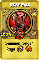 Wizard101 Myth spell card: Silas' Rage, Spell ID 10572