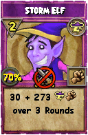 Wizard101 Storm spell card: Storm Elf, Spell ID 10580