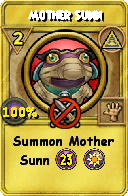 Wizard101 Myth spell card: Mother Sunn, Spell ID 10585
