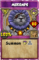 Wizard101 Storm spell card: Mokompo, Spell ID 10589