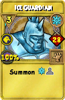 Wizard101 Ice spell card: Ice Guardian, Spell ID 10601