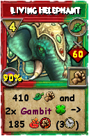 Wizard101 Life spell card: Living Helephant, Spell ID 10612